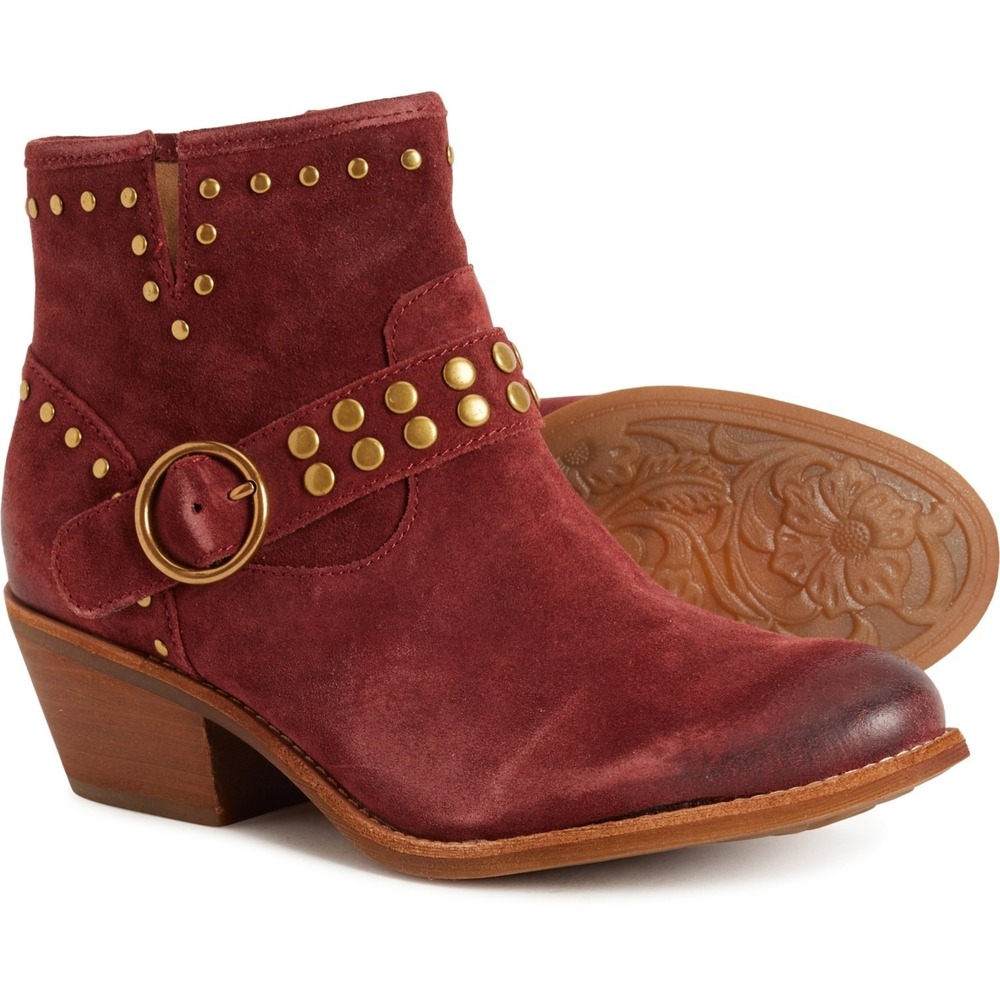 Sofft Women's Allene II Leather Boots Size 9.5 Comfort Wedge Heel‎  Rustic Red